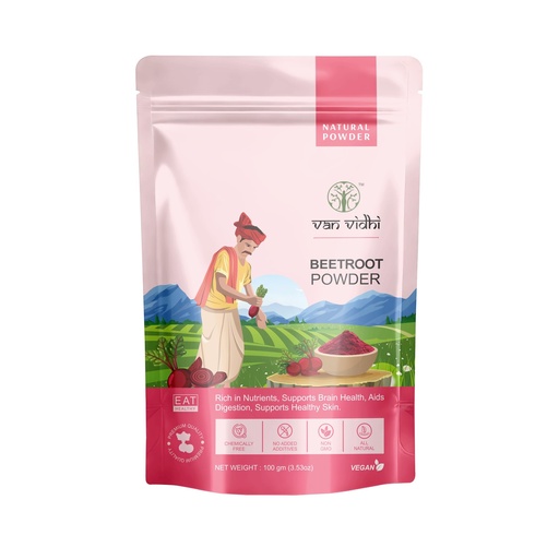 [BRSRGYL4O4ARUD3L] Natural Beetroot Powder | 100% Pure Beet Root Powder | No Additives, Non-GMO, Vegan | Rich in Natural Nutrients | Perfect for Juices, Smoothies, Baking & Cooking – 100g