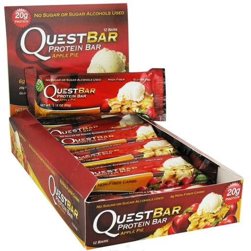 [BRSWIHQACUFRUDLA] Quest Nutrition Protein Bar - 12 Count (Apple Pie)