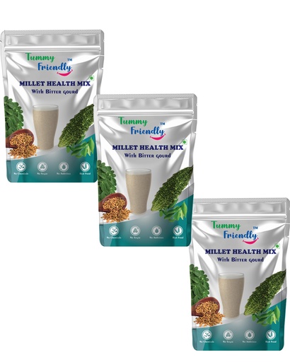 [BRSRA2YOCB7QAFAV] TummyFriendly Foods Certified Organic Health Mix Powder For Adults, Women. Made with Sprouted Ragi Powder, Green Moong, Oats, Nuts, Seeds | MultiGrain Millet Health Mix (BitterGourd300g)