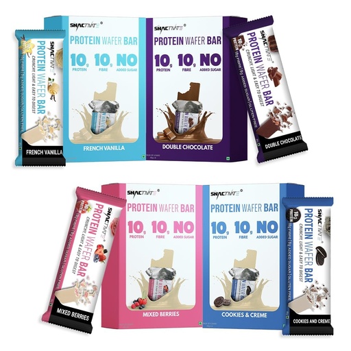 [BRSROEAROAHG2FI7] Snactivate India’s 1st Protein Wafer Bar - Combo Pack (Pack of 24, 40g Each) | Real Whey | 10g Protein & 10g Fibre | Zero Added Sugar | No Maida | Crunchy & Healthy Snack