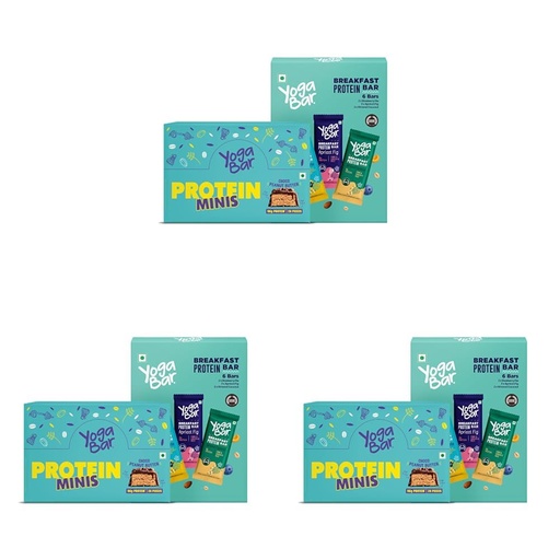 [BRSRYZAOBB7WMDYY] Yogabar Protein Variety Pack, Breakfast Protein Bars and Choco Peanut Butter Minis, 24 Pieces (Pack of 3)