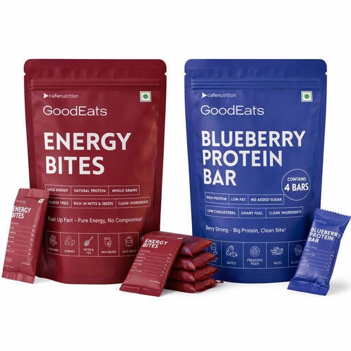 [BRSRGHYZBZ5AM3Q4] GOODEATS PRE & POST WORKOUT COMBO: 12g Protein (Per 40g Bite) + 23.2g Protein (Per 65g Bar) | Low Added Sugar (<0.4g & <0.65g) | Nuts & Seeds + Oats & Jowar | Soya Isolate + Whey Concentrate | With Prebiotic Fiber | 40g x 6 & 65g x 4