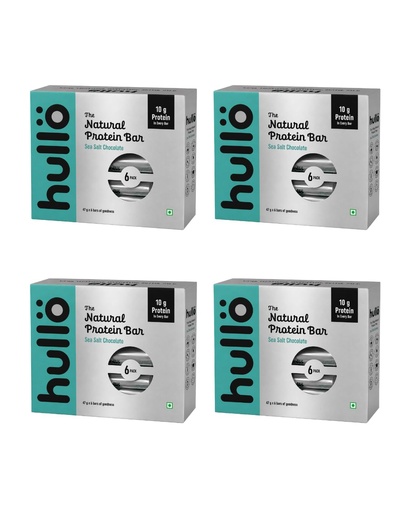 [BRSRYFT6CMGREH35] Hullo The Natural Protein Bar | High Fiber & Rich in Omega 3, 6, and 9 | Healthy Snack for Gym, Office & Travel | Dairy Free, Soy Free & Non Ultra Processed (Pack of 24, Sea Salt Chocolate)