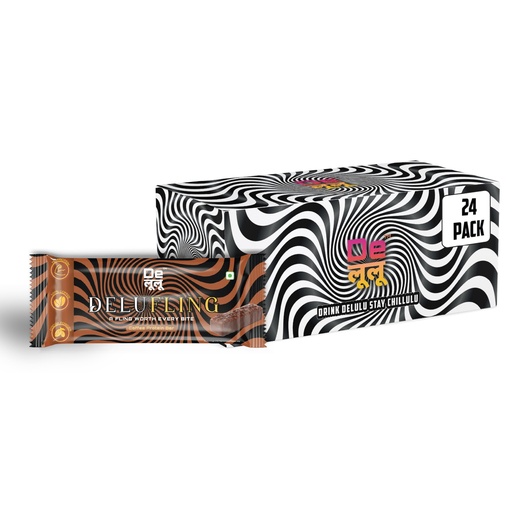 [BRSRGAYLCUJQMALF] Delulu elufling Protein Bar Coffee With 14g Protein, No Preservative, No Artificial Sweetner, Whey Based Nutrition Snack With Fibre | Ready To Eat Fitness Food, Post Exercise Bite | Convenient Option For Office & Travel - 50 Gm (Pack Of 24)