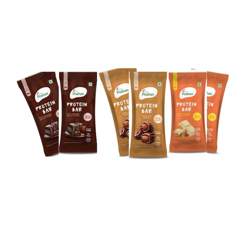 [BRSRYEDQC4FQIC3V] ACME Poshan Protein Bars, No Artificial Colour, Rich in Fibre, High PDCAAS Protein Snack Bar, Dark Chocolate & Dry Fruits, Dates & Almonds, White Chocolate & Dry Fruits, Pack of 6