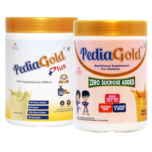 [BRSRYGT5OICRM3LH] PediaGold Plus Vanilla & PediaGold Mango | 400g | Kids Nutrition | Peptide Diet | Easy to Digest Nutrition