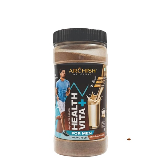 [BRSRGHY6C4OQGELO] ARCHISH Original Health Vital+ for Men | Ayurvedic Herbal Nutrition Supplement | Blend of 12 Ayurvedic Herbs | Energy, Strength & Immunity Support | Chocolate Flavour
