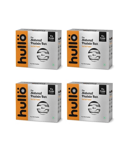 [BRSRYFTROYJWAAL4] Hullo The Natural Protein Bar | High Fiber & Rich in Omega 3, 6, and 9 | Healthy Snack for Gym, Office & Travel | Dairy Free, Soy Free & Non Ultra Processed (Pack of 24, Sea Salt Peanut)