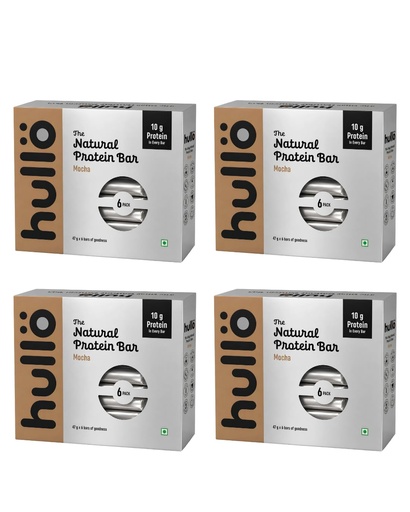 [BRSRYFT6CQPQKFDA] Hullo The Natural Protein Bar | High Fiber & Rich in Omega 3, 6, and 9 | Healthy Snack for Gym, Office & Travel | Dairy Free, Soy Free & Non Ultra Processed (Pack of 24, Mocha)