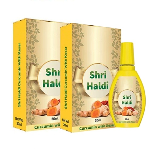 [BRSRYGATAENA4GTB] Shri Haldi Drops with Curcumin & Kesar (20ml, Pack of 2) | Natural Ayurvedic Immunity Booster for Digestion, Detoxification & Glowing Skin