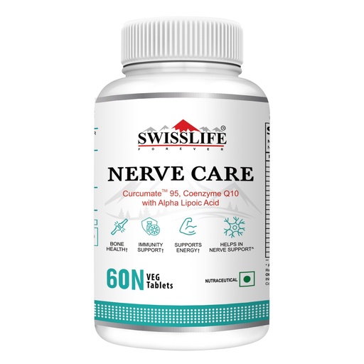 [BRSROBL2OAGR63L6] SWISSLIFE FOREVER Nerve Care Tablets (60 Tablets) | Multivitamin with Coenzyme Q10, Alpha Lipoic Acid & B-Vitamins | Supports Nerve Health, Energy & Immunity | For Men & Women