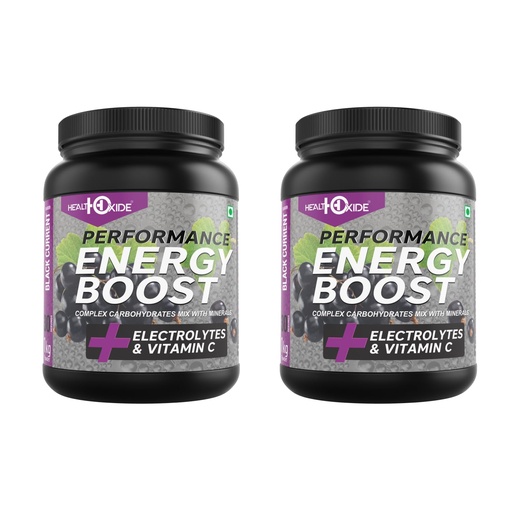 [BRSROGI5BACWMGTZ] Healthoxide Energy Boost Powder | Black Currant Flavour | Pre-Workout Electrolyte Drink with Vitamin C & Minerals | Boosts Stamina, Hydration & Recovery | Pack of 2 (1 kg Each)