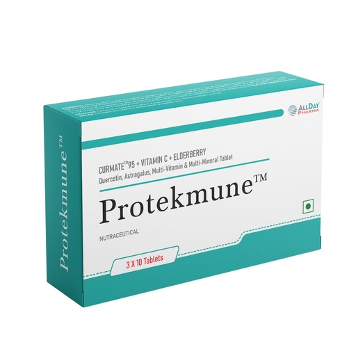 [BRSROBLQDMBB4DL5] ALLDAY PHARMA Protekmune Tablets | Multi-Vitamins and Multi-Mineral | Vitamin C, B6, D2, and Zinc Helps in Immune Function | For Men & Women (30 Tablets)