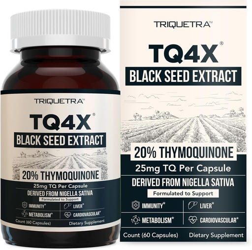 [BRSREZD2CNYAOYD2] 20% Thymoquinone Black Seed Oil Extract Capsules - TQ-Advanced 4X ®: Potent Thymoquinone Concentration mövcud - 60:1 Nigella Sativa, Raw Form, Vegan, Glass Şişe (60 Kapsül)