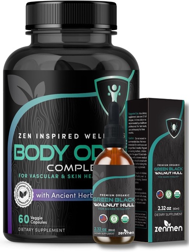 [BRSRAEIHCJ7BEYL7] Overall Wellness Bundle: Body Odor Supplement and Green Black Walnut Tincture Bundle