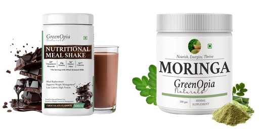 [BRSRYGA7C4NR6HTV] Nutritional-meal-shake-chocolate, Moringa-oleifera-powder Combo | Convenient Nutrition & Wellness Routine | Multi-Product Pack