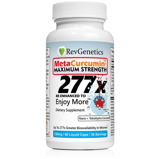 [BRSWIBQ2CEDQG3Y5] REVGENETICS MetaCurcumin 277x Super Curcumin + TetraHydroCurcumin (60 Liquid Capsules)