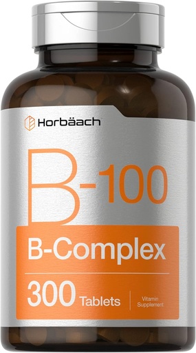 [BRSW2CA7BZ5RED3J] Horbäach-vitamiini B-100 Complex ... 100% päivittäisestä arvosta... 300 tablettia... Kasvisruokaa...