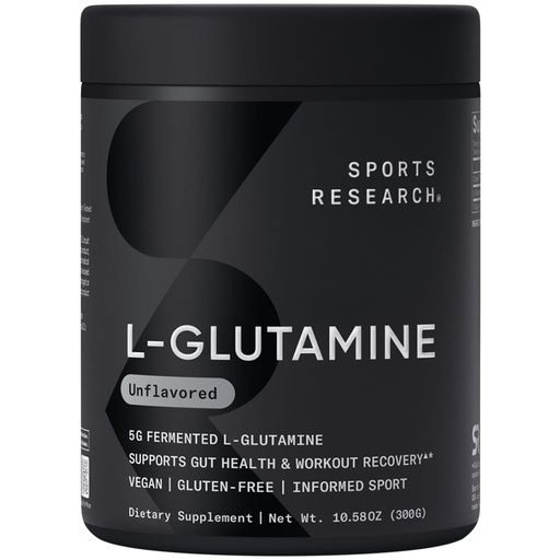 [BRSROEIDDEIGAGQ7] Sports Research L-Glutamine - Workout Recovery, Immune Health & Gut Health Support - 5 G Per Serving - 10.58 Oz