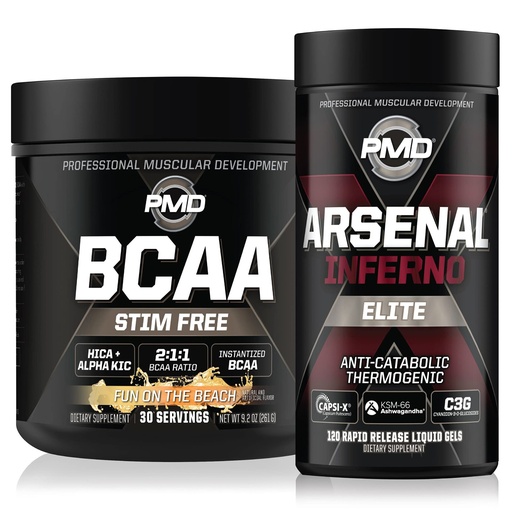 [BRSW2ZA5OYFBQHY6] PMD Sports Arsenal X Inferno Superior Fast-Acting Liquid Gel Thermogenic Fat Burner (120 Liquid Gels) Sports BCAA for Recovery and Performance- Fun on The Beach (30 Servings)