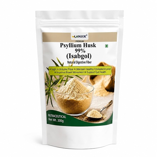 [BRSRGC3RAQHBEADX] Psyllium Husk Isabgol Powder | Natural Digestive Fiber Supplement for Gut Health Regularity | 200 gm Daily Fiber Powder