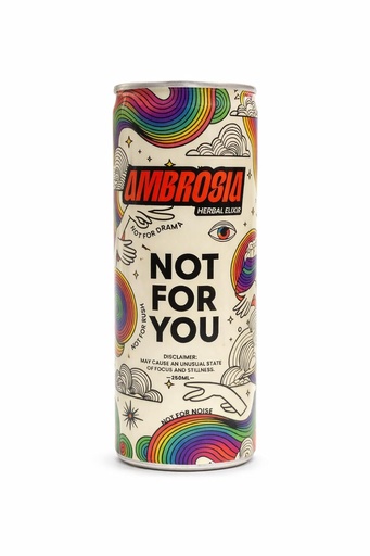 [BRSRYZ34AQJQY3YY] Ambrosia Herbal Elixir | Non-Alcoholic Calming Drink with Ashwagandha, Rhodiola & Adaptogen Herbs | Caffeine-Free Sparkling Herbal Beverage | 250 ml (Pack of 24)
