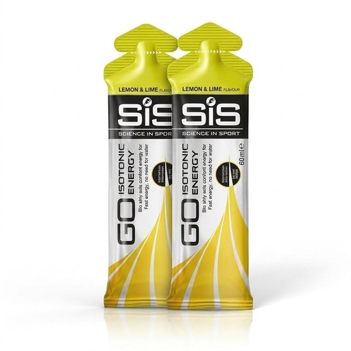[BRSRYGAEOYHGYGQZ] Science in Sport SiS GO Isotonic Energy Gel, Lemon & Lime, No Water Needed, Low Sugar, With Electrolytes, Vegan Suitable, 87kcal per Gel Pack of 2 (60ml)