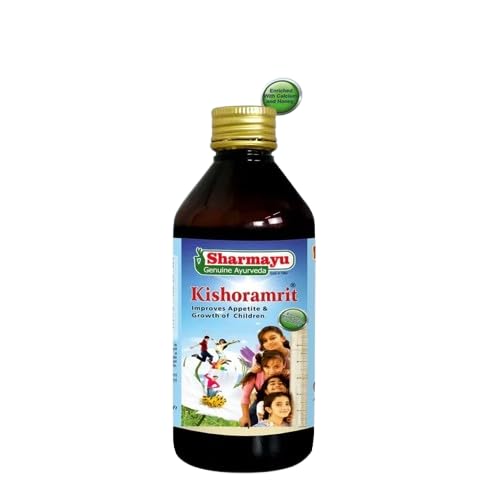 [BRSREZAHBZYGGH3U] Sharmayu Kishoramrit Syrup 200 ml | Ayurvedic Tonic for Kids | Boosts Appetite, Bone Strength, Memory & Energy | Calcium & Honey Enriched Growth Supplement