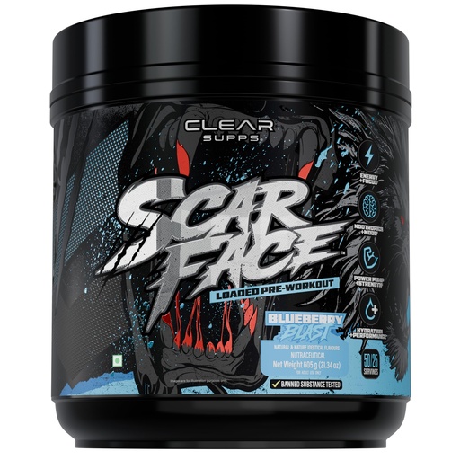 [BRSRY2YLOIIWYET2] Scarface Fully Loaded Pre Workout | 1.7g Energy and stim Matrix, 3g Creatine, 8g Citrulline, 4g Beta-Alanine, Nootropic Focus Matrix & BioPerine® | Banned Substance Tested (605g) (Blueberry Blast)