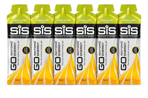 [BRSRYGAEO4FBMYDH] Science in Sport (SiS) GO Isotonic Energy Gel, Lemon & Lime, 22g Carbohydrates, 87 kcal per Serving, No Water Needed, Low Sugar, Natural Flavours (6 x 60ml)