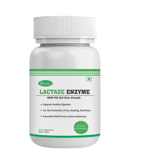 [BRSWGGT6AEBAMDIU] Lactase Enzyme 60 Veg Tablets | Digestive Enzyme for Lactose Intolerance Relief | Supports Dairy Digestion, Reduces Gas, Bloating & Discomfort