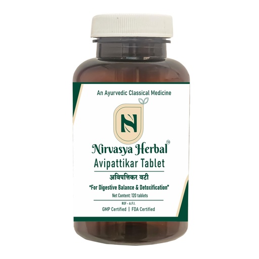 [BRSRGGAZBUJQAALF] Avipattikar Tablet | Helps Balance Excess Pitta In The Stomach, Relieves Acid Reflux, Indigestion, And Bloating, And Promotes Comfortable Digestion