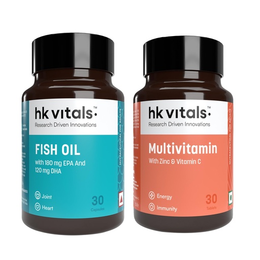 [BRSRMHQTAR7RAELB] hk vitals Fish Oil & Multivitamin Combo, 2 x 30 Tablets