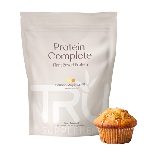 [BRSWGFQ7CQAWKDTZ] TRU Supplements Plant Based Protein Powder, BCAA, EAA, 20g Vegan Brown Rice & Pea Protein, 100 Calories, 27 Vitamins, No Artificial Flavors 25 Servings (Banana Maple Muffin)