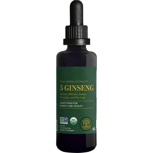 [BRSWGCYHBZ6AIALB] Global Healing Center - Ginseng - Organic Raw Herbal Extract - Liquid Panax Supplement Drop Promotes Energy - Korean and Siberian Ginseng Supplement, Maca, Ashwagandha - Non-GMO - 2 Fl Oz