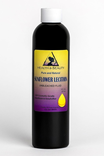 [BRSWGY35BZ5AKCDV] Lecithin Sunflower Unbleached Fluid Liquid Emulsifier Emollient Stabilizer Pure 8 oz
