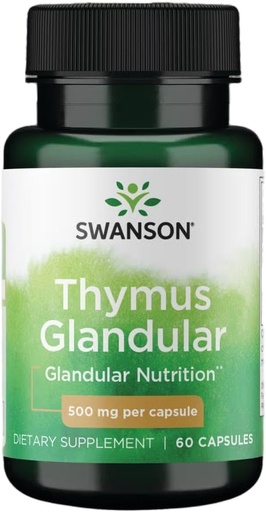 [BRSWG2T7CMPRY3IU] Swanson Raw Thymus Glandular 500 Milligrame 60 Capsule