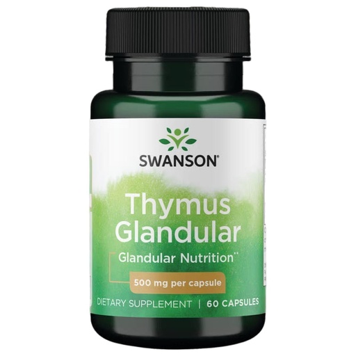 [BRSWG2T7CMPRY3IU] Swanson Raw Thymus Glandular 500 Milligrams 60 Capsules