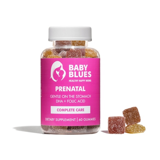 [BRSW2CQBAQPGK3I6] Baby Blues Prenatal Vitamins Gummy for Women — DHA, EPA Omega-3, Folic Acid & B12 — Gentle on Stomach, Raspberry Lemonade Flavor, Non-GMO Prenatal Multivitamin, 60 Count (30 Day Supply)