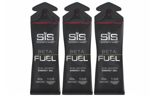 [BRSRGGT6OQMRE3LV] Science in Sport Beta Fuel Gels Dual Source Energy Gel, Strawberry and Lime Flavour, 40 g of Carbs Per Pack, 60 ml Pack Of 3