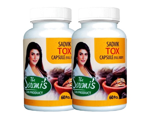 [BRSROYIBOV4AM3T4] THE SOUMI'S CAN PRODUCT Sadvik Tox Capsule | Triphala Herbal Detox with Amlaki, Bahera & Haritaki | Promotes Healthy Digestion, Bowel Function & Metabolism | For Women & Men | 60 Capsules (Pack of 2)
