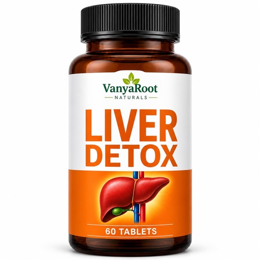 [BRSRYGDQC4PB623L] VanyaRoot Naturals Liver Detox Tablets Milk Thistle Extract For Men & Women 500mg | Supports Normal Liver Function & Daily Wellness | Ayurvedic Ingredients | 60 Tablets