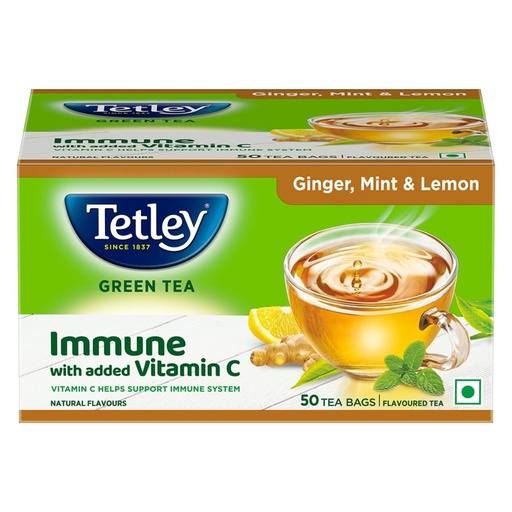 [BRSREGT3CAIAM2QY] Tetley Ginger Mint & Lemon Flavored Green Tea, 50 Teabags