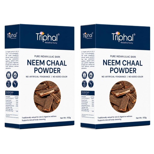 [BRSROHD7DIMBE3D3] TRIPHAL Neem Bark Powder 100g x 2 | Pure, Natural, & Organic Nim Chhaal Churna | Ayurvedic Herb for Skin & Oral Care | Preservative-Free