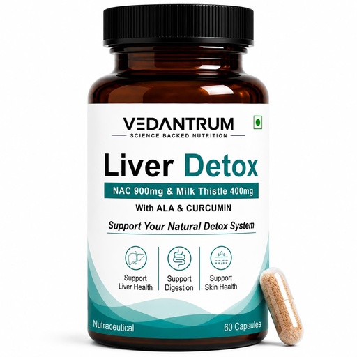 [BRSRYZT7AECGE2Y4] Liver Detox | Supports Liver Health, Natural Detoxification, Digestion & Antioxidant Defense | NAC 900mg + Milk Thistle 400mg + Curcumin + Alpha Lipoic Acid + Dandelion | 60 Capsules