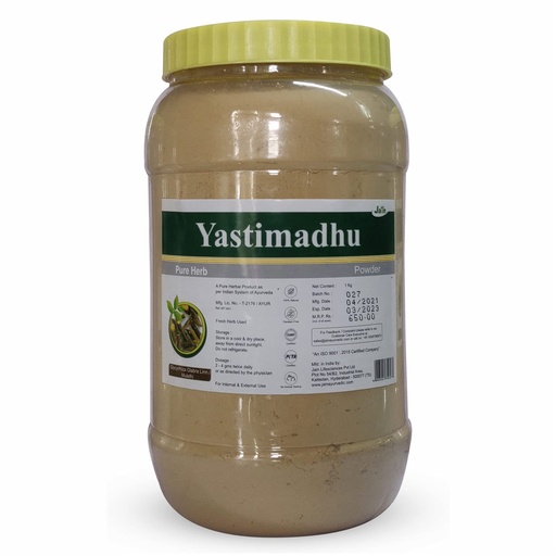 [BRSWIALROUNACAY5] Jain Yastimadhu Powder 1Kg | Pure Mulethi (Glycyrrhiza glabra) Root | Natural Ayurvedic Herbal for Throat Soothing, Cough Relief | Digestive Health, Immunity & Overall Wellness