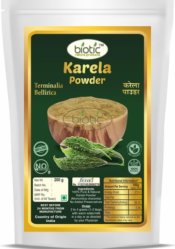[BRSW2ZACCQBQM3LL] Biotic Organic Karela Powder Eating - Bitter Gourd Powder - Kakarakaya Powder - 200gm