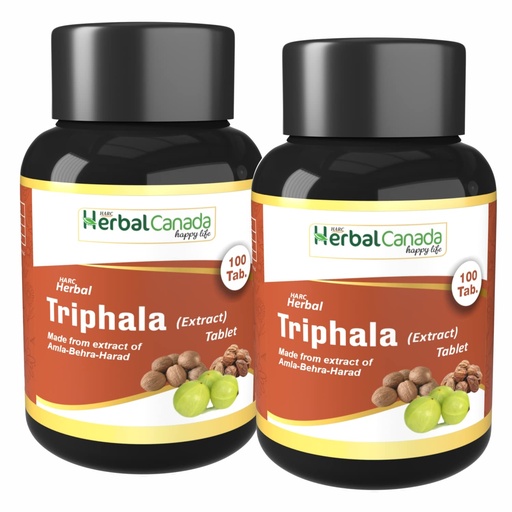 [BRSRMZAPOYNGYAIU] Harc Herbal Canada Triphala Tablets | Enhance Immunity, Aid Digestion | 100 Veg Tablets (Pack of 2)