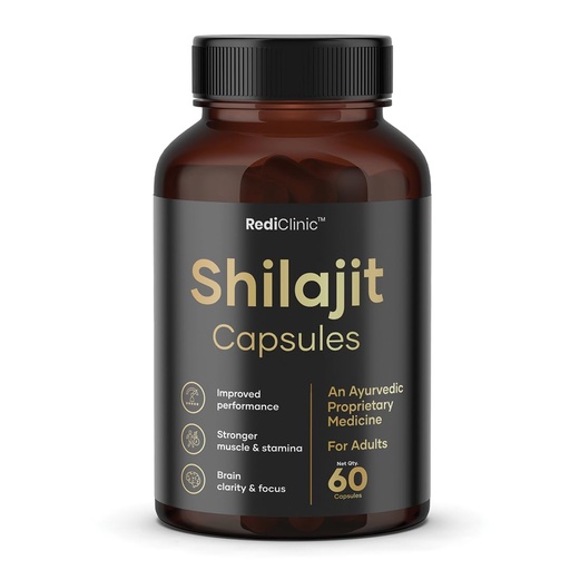 [BRSRABAKOYHGE2DP] Shilajit/Shilajeet Capsules for Stamina, Muscle Growth & Energy | Swarna Bhasma, Gokshura, Ashwagandha |Shilajit for Men | 100% Ayurvedic | Pack of 1-60 Capsules