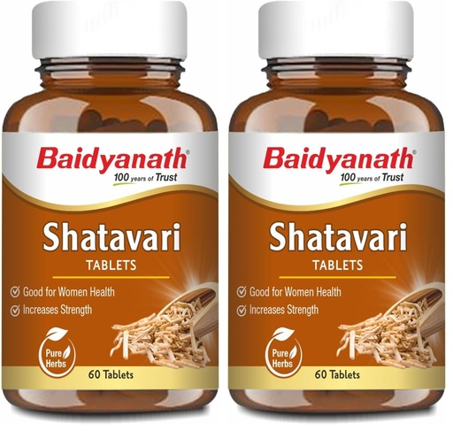 [BRSREZY6C54BMHYZ] Baidyanath Shatavari Tablets: Hormonal Balance and Wellness Support for Women - 60 Tab (Pack of 2)